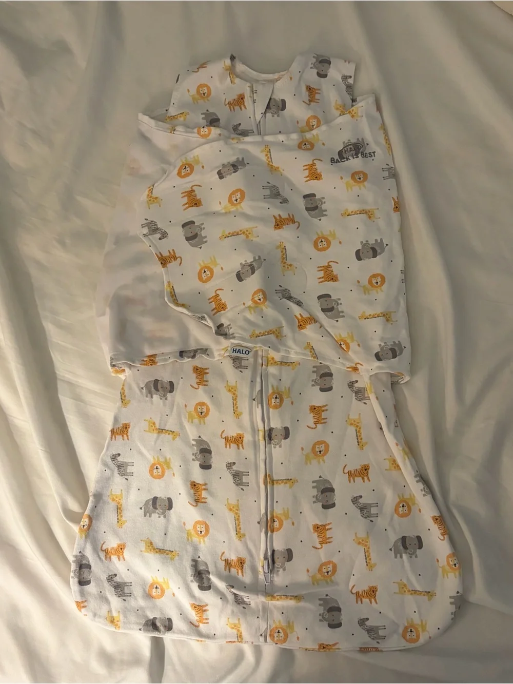HALO 100% Cotton Sleepsack Swaddle 3 Way Adjustable Wearable Blanket Small